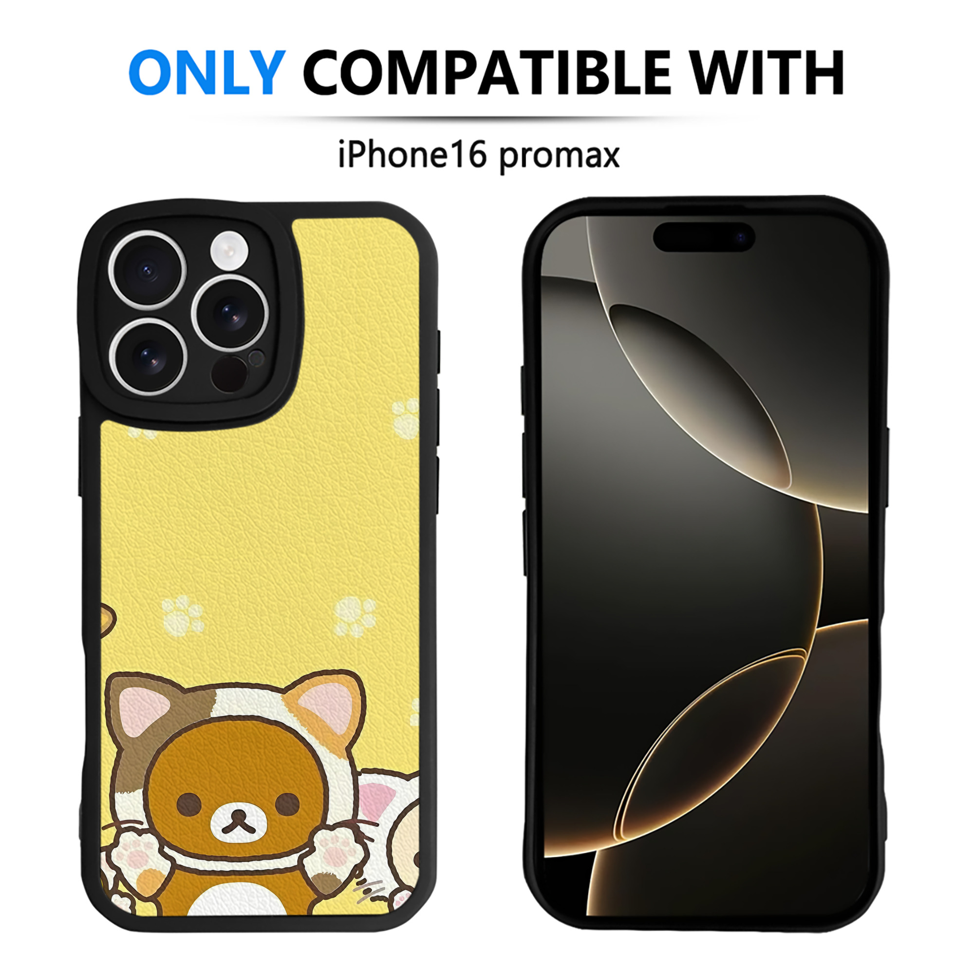 （画像用） リラックマ リラックマ キイロイトリ Rilakkuma Korilakkuma Kiiroitori 【iPhone 16シリーズ対応】シリコンスマホケース（レザー調） 材質：シリコン